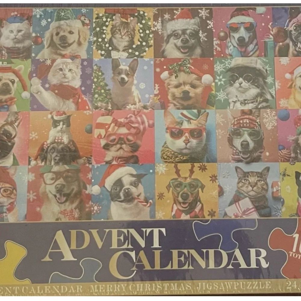 The Jigsaw Puzzle Advent Christmas Calendar Dogs & Cats 1008 pc - Picture 7 of 7